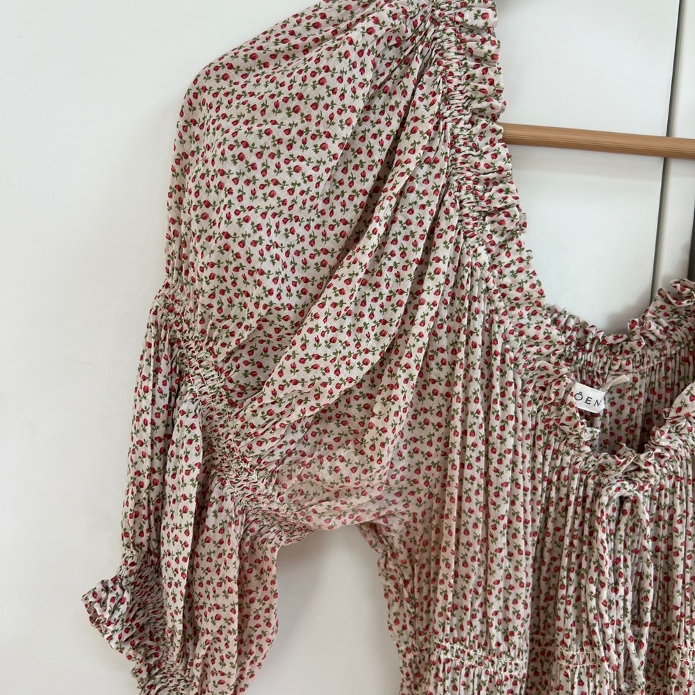 Doên Ischia Dress in Floral Print Cream Berry Bisou Size M - Picture 10 of 11